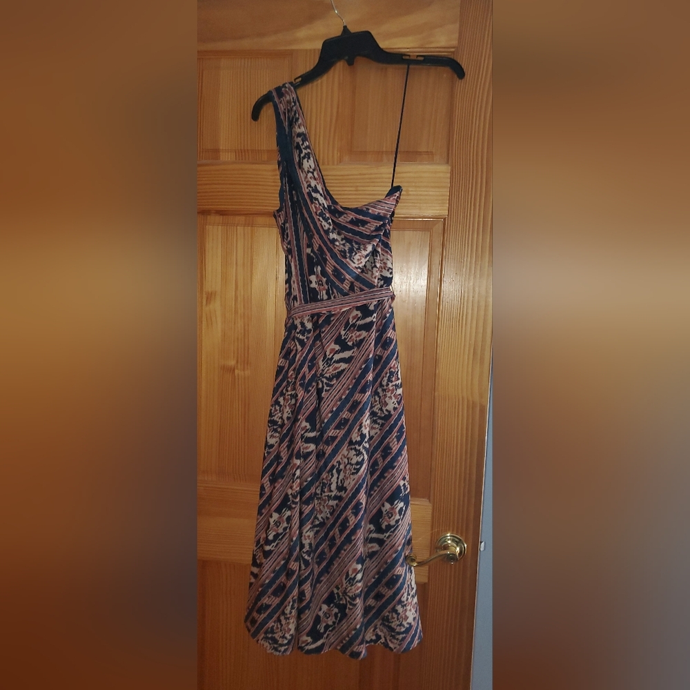 Ralph Lauren dress.  One shoulder. Size 12. Multi colored. NWT